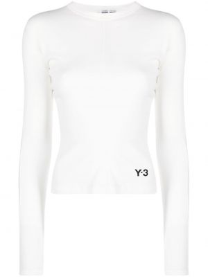 Bavlnené tričko s potlačou Y-3 biela