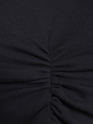 Kokvilnas mini kleita džersija ar drapējumu Nensi Dojaka melns
