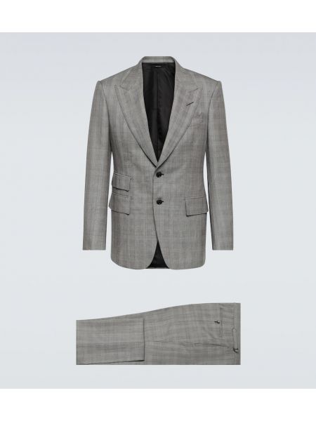 Kockovaný vlnený oblek Tom Ford