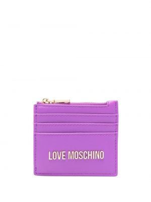 Portefeuille en cuir Love Moschino violet