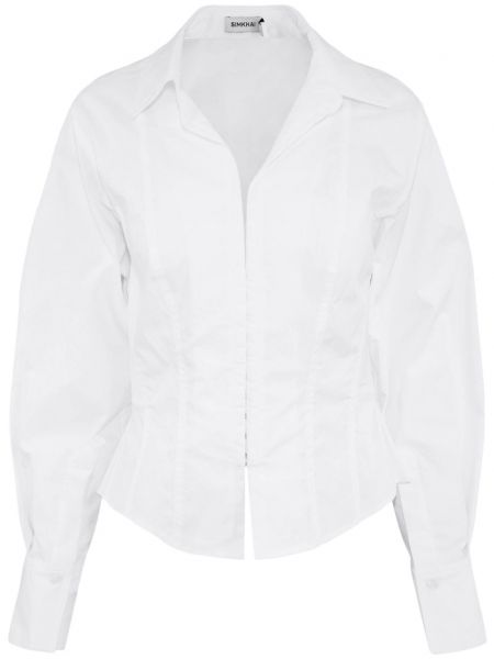 Plisovaná bavlněná košile Simkhai bílá