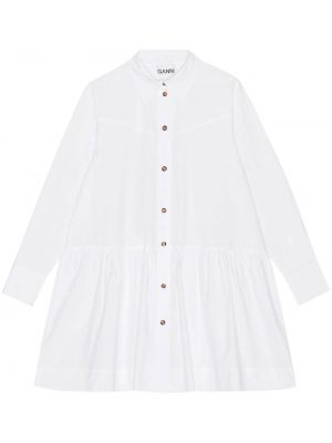 Robe chemise en coton Ganni blanc