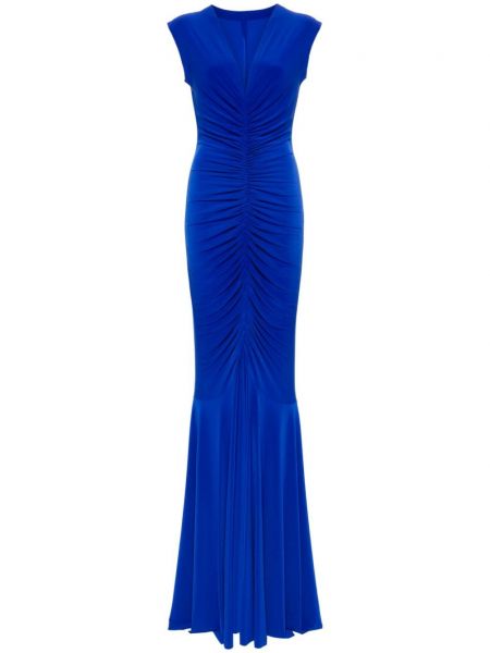 Μάξι φόρεμα με λαιμόκοψη v Norma Kamali μπλε