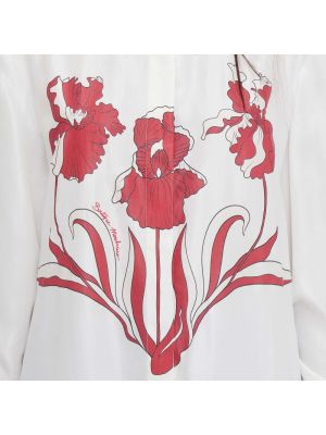 Blusa de seda de flores Moschino blanco
