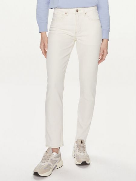 Priliehavé džínsy s rovným strihom Lee biela
