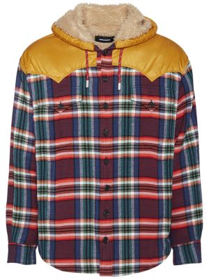 Camisa de algodón de franela Dsquared2 rojo