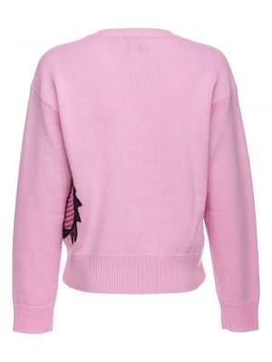 Vilnas džemperis ar izšuvumiem Pinko rozā