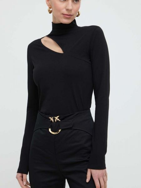 Majica z dolgimi rokavi z dolgimi rokavi Karl Lagerfeld črna