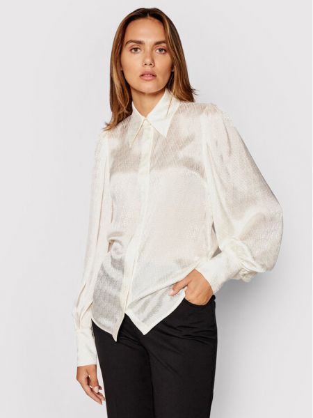 Koszula Logo Jacquard 2321WSH002776A Beżowy Regular Fit Victoria Victoria Beckham