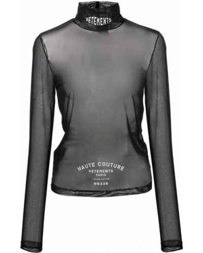 Jersey con estampado de cuello vuelto de tela jersey Vetements negro