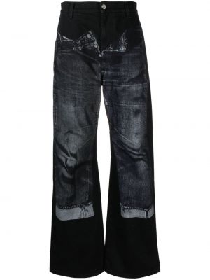 Jeans con stampa baggy Jean Paul Gaultier nero