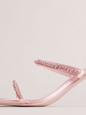 Атласные босоножки на каблуке Ted Baker розовые