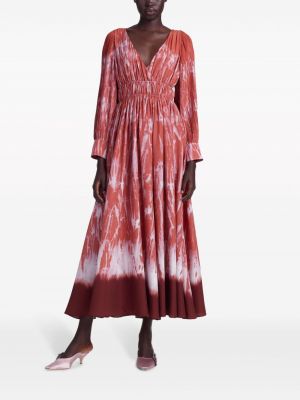 Batikované midi šaty s potiskem Altuzarra červené