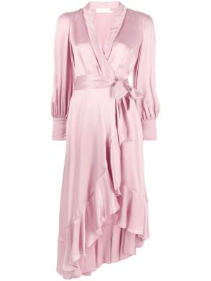 Svilena dolga obleka Zimmermann roza
