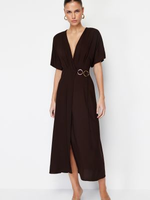 Rochie midi împletită Trendyol maro