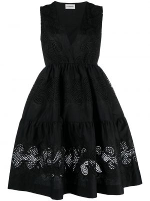 Μίντι φόρεμα με λαιμόκοψη v P.a.r.o.s.h. μαύρο