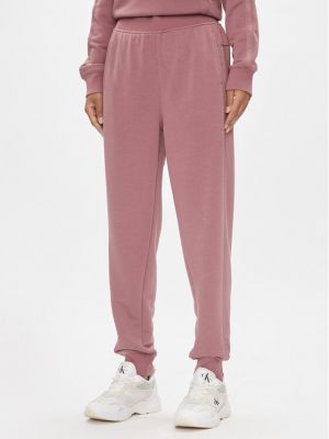 Voľné priliehavé teplákové nohavice Calvin Klein Performance ružová