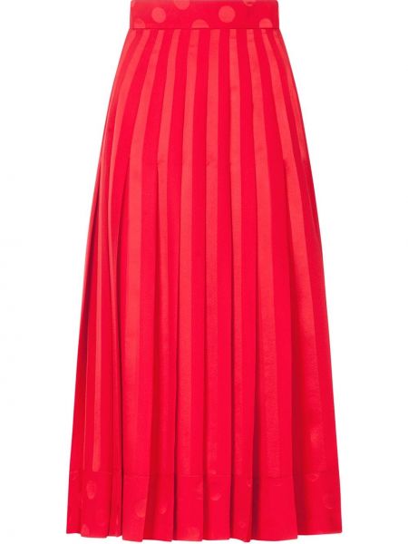 Falda larga de raso de tejido jacquard Dolce & Gabbana rojo