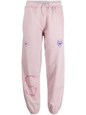 Pantaloni di cotone con motivo a stelle Adidas By Stella Mccartney rosa