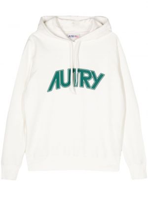 Pamučna hoodie s kapuljačom Autry bijela