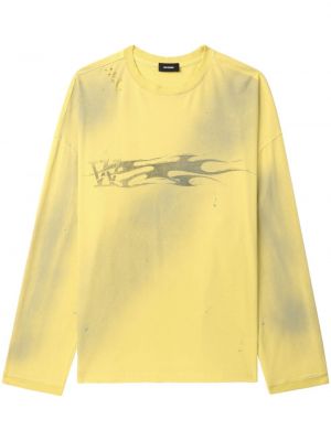 Bluza z przetarciami z nadrukiem We11done żółta