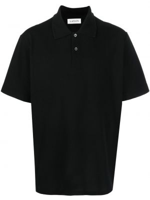 Памучна поло тениска Lanvin черно