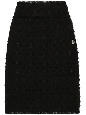 Hedvábné pouzdrová sukně Dolce & Gabbana černé