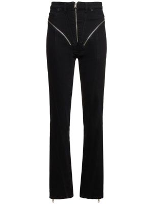 Skinny džíny s vysokým pasem na zip Mugler černé