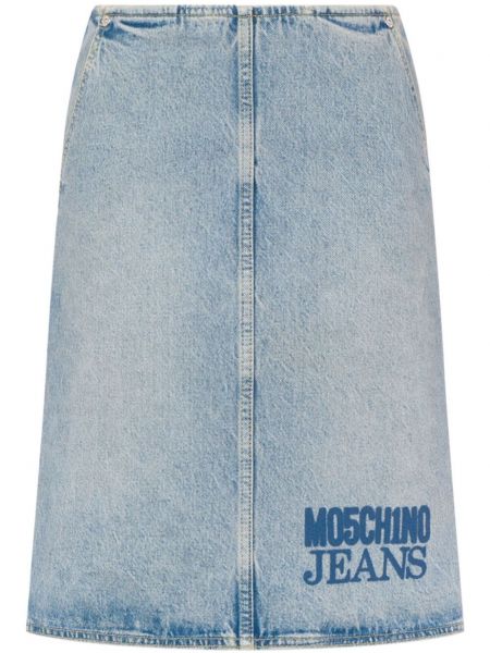 Puuvilla sidehame Moschino Jeans sininen