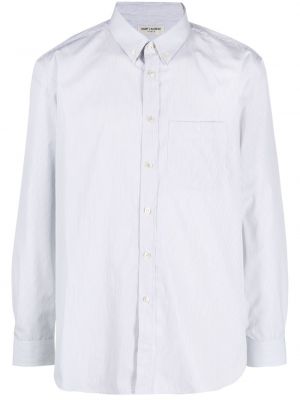 Chemise en coton avec manches longues Saint Laurent blanc