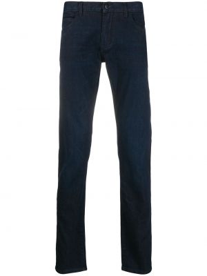 Pantalones rectos de cintura baja Emporio Armani azul