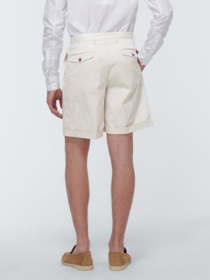 Shorts en satin en coton Lardini beige