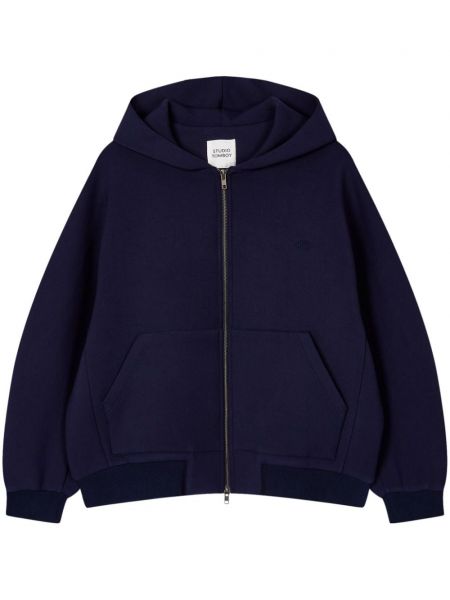 Sweat-shirt long fermeture éclair Studio Tomboy bleu