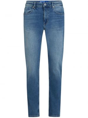 Siuvinėtos skinny fit džinsai slim fit Karl Lagerfeld Jeans mėlyna
