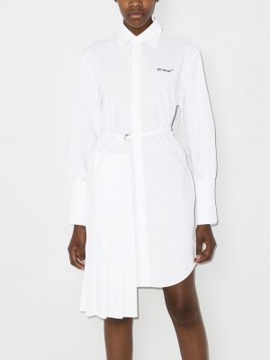 Plisované asymetrické šaty Off-white