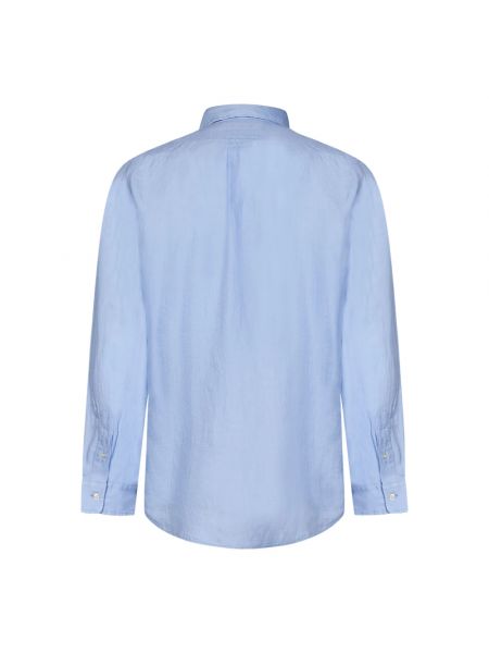 Lniana koszula Polo Ralph Lauren niebieska