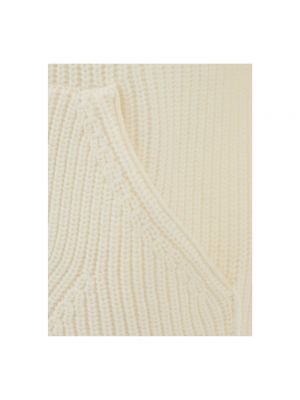 Jersey cuello alto de lana con cremallera de tela jersey Kangra blanco