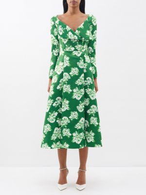 Платье миди ellison из тафты фай с цветочным принтом Emilia Wickstead зеленый