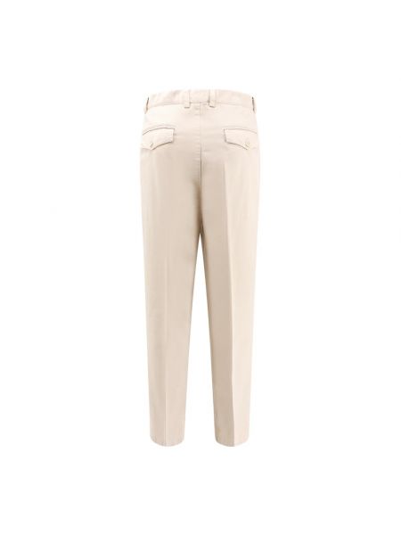 Pantalones chinos con cremallera de algodón Brunello Cucinelli beige