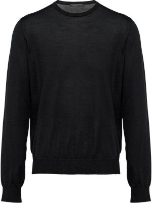 Плетен пуловер Prada черно