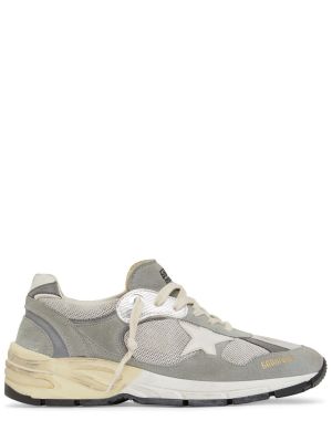 Sneakers di pelle in mesh Golden Goose grigio