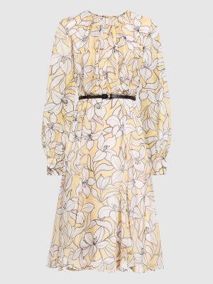 Шовкова сукня в квіточку з принтом Max Mara жовта