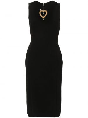 Μίντι φόρεμα με μοτίβο καρδιά Moschino μαύρο