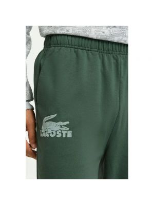 Pantalones de chándal de algodón Lacoste verde
