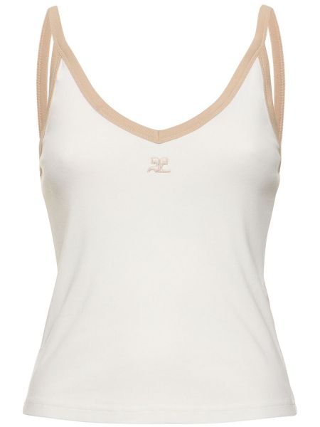 Tank top de algodón Courrèges blanco