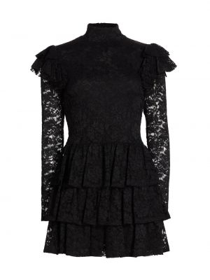 Черное кружевное платье мини Caroline Constas