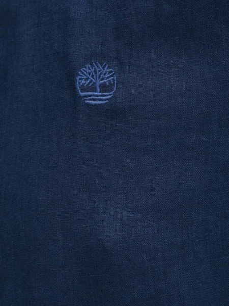 Lanena košulja s gumbima slim fit Timberland plava