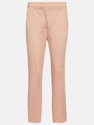 Pantalones rectos ajustados de tela jersey Max Mara rosa