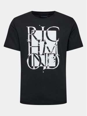 Voľné priliehavé tričko John Richmond čierna