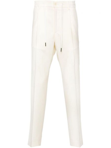 Plisirane vunene hlače Tagliatore bijela